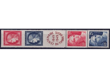 FRANCE 1949 Centenary of the Stamp 4v MNH**