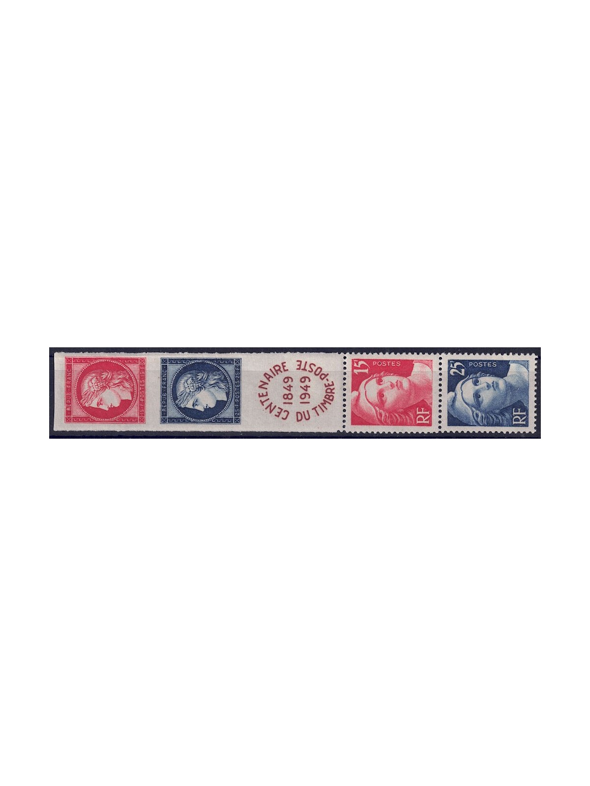 FRANCE 1949 Centenary of the Stamp 4v MNH**