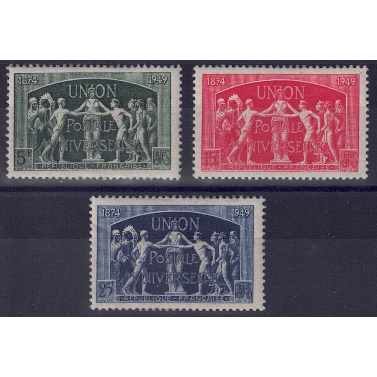 FRANCE 1949 Anniversary UPU 3v MNH**