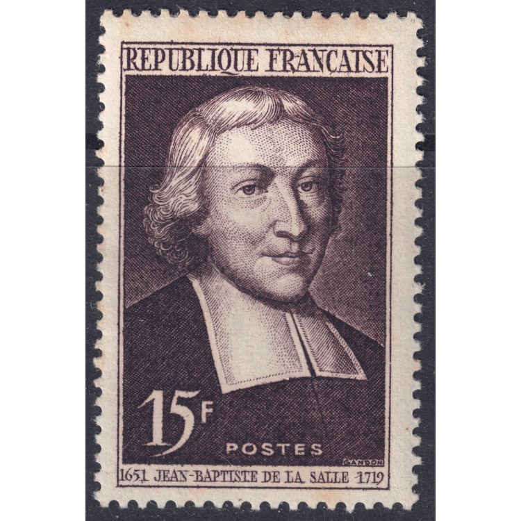 FRANCE 1951 St. John Baptist de La Salle MNH**