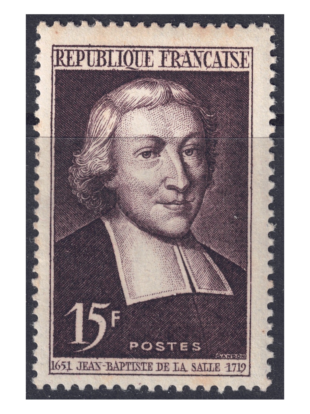 FRANCIA 1951 S. Giovanni Battista de La Salle MNH**