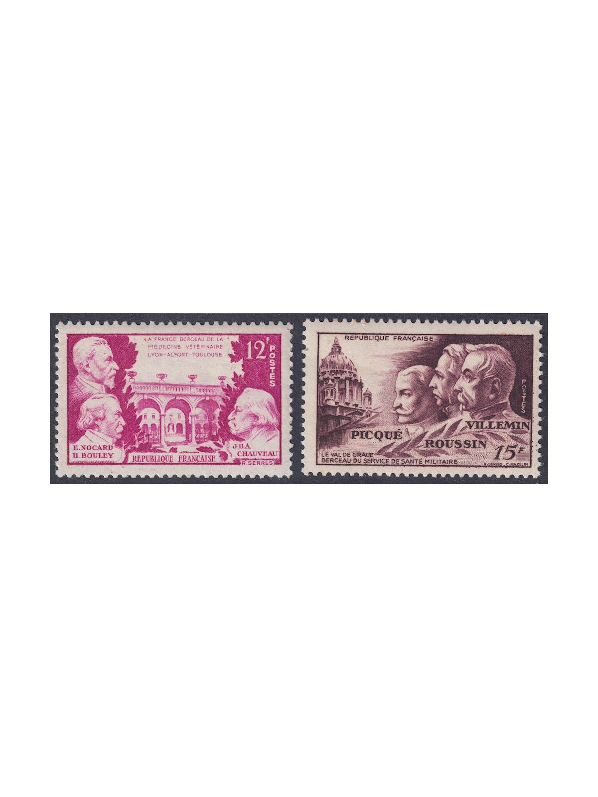 FRANCE 1951 Veterinary and military medicine 2v MNH**