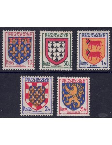 FRANCIA 1951 Stemmi di Province Francesi (5ª serie) 5v MNH**