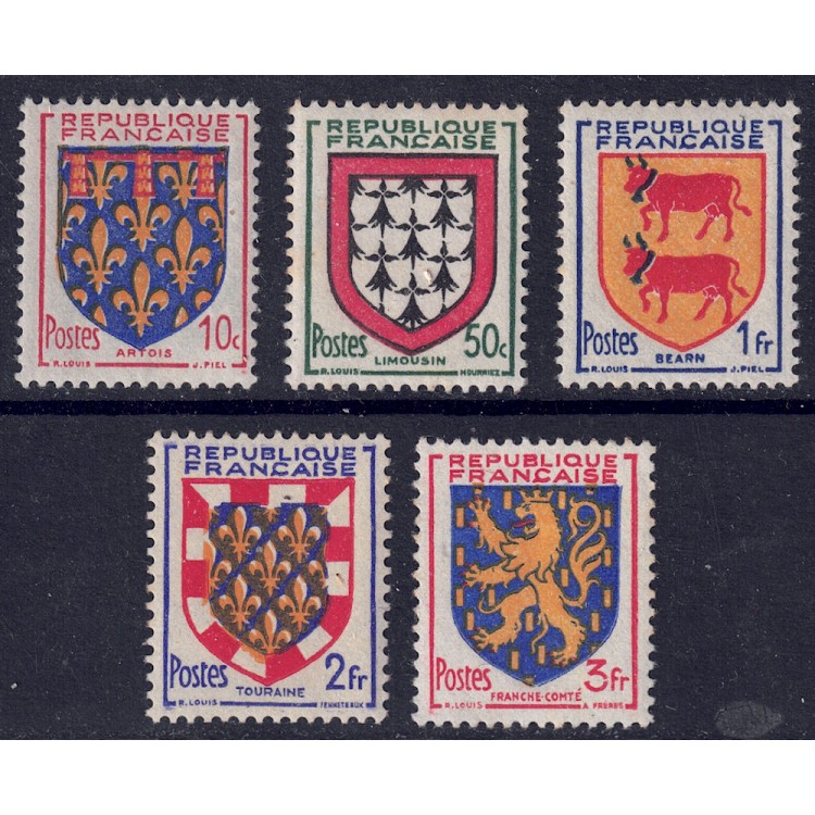 FRANCIA 1951 Stemmi di Province Francesi (5ª serie) 5v MNH**