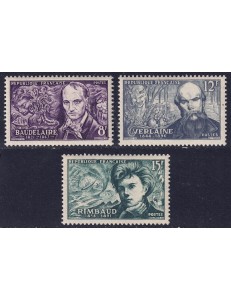 FRANCIA 1951 Poeti simbolisti 3v MNH**