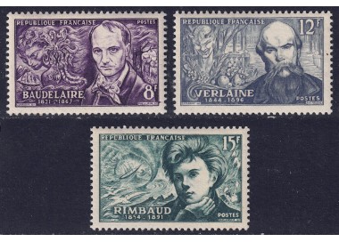 FRANCIA 1951 Poeti simbolisti 3v MNH**