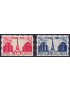 FRANCIA 1951 Nazioni Unite 2v MNH**