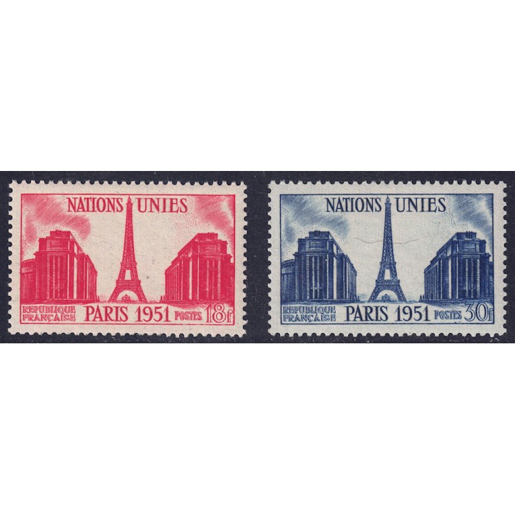 FRANCE 1951 United Nations 2v MNH**