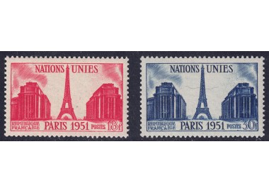 FRANCIA 1951 Nazioni Unite 2v MNH**