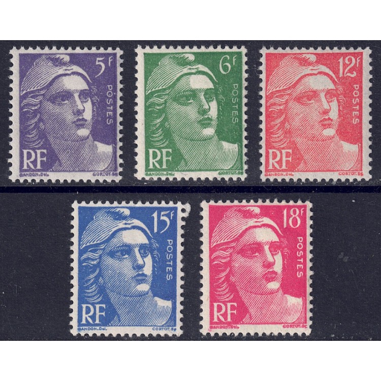 FRANCE 1951 Marianne of Gandon 5v MNH**