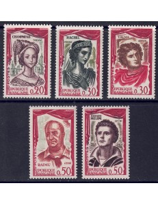 FRANCE 1961 French actors 5v MNH**