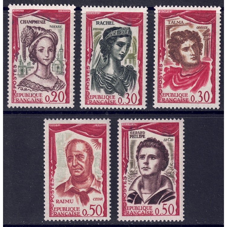 FRANCE 1961 French actors 5v MNH**