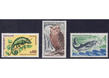 FRANCIA 1971-72 Protezione della Natura 3v MNH**