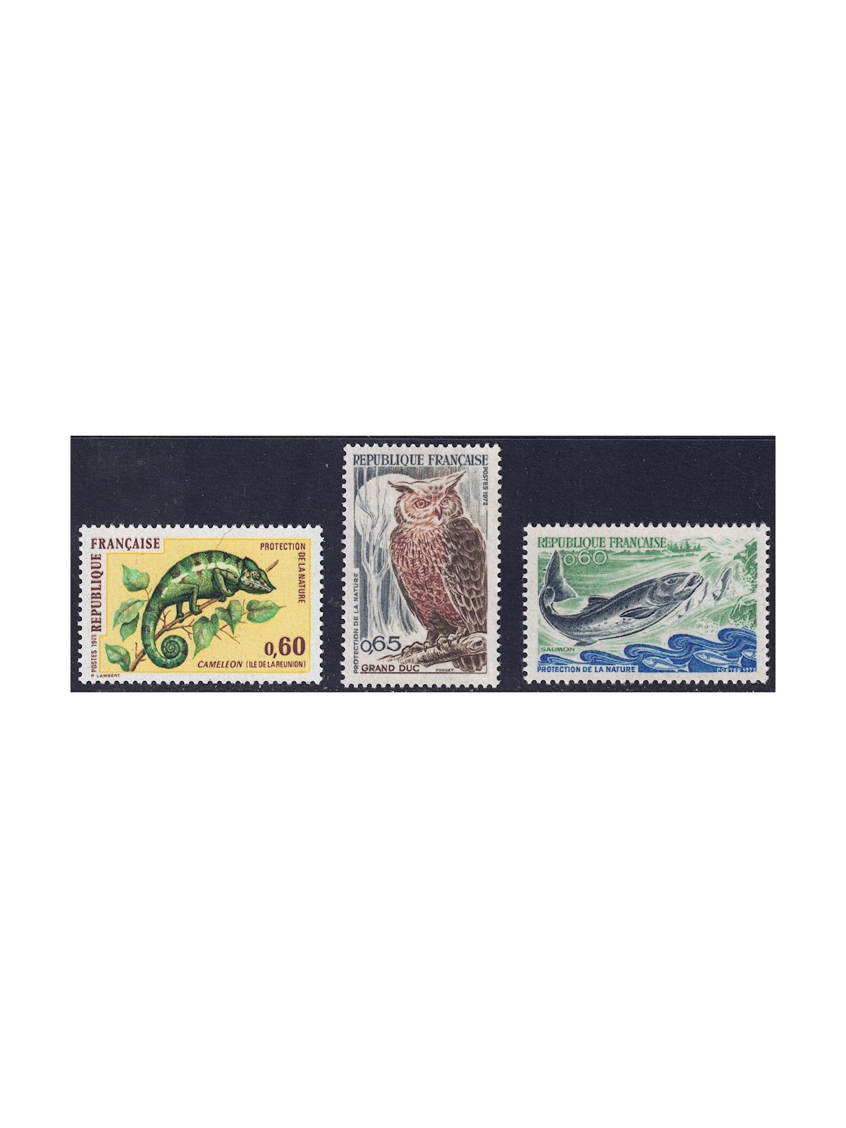 FRANCIA 1971-72 Protezione della Natura 3v MNH**