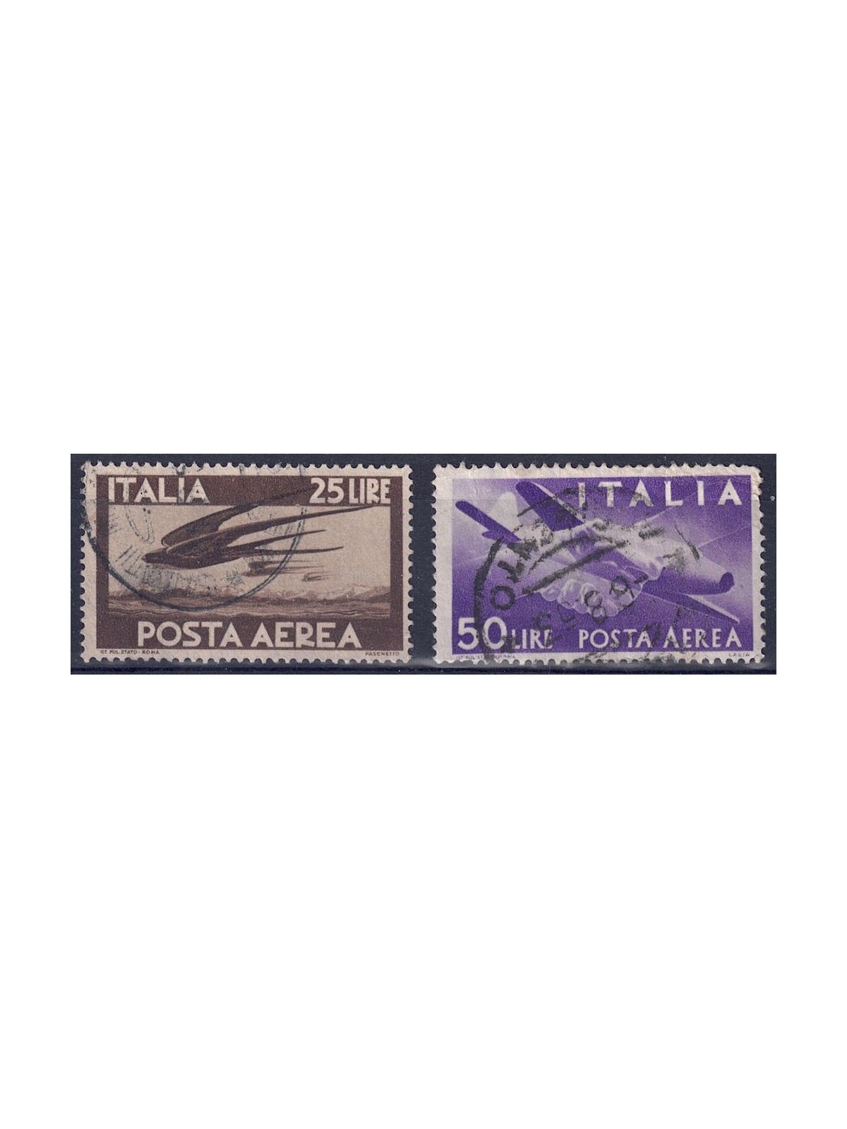 ITALY 1947 Democratic (airmail) 2v us