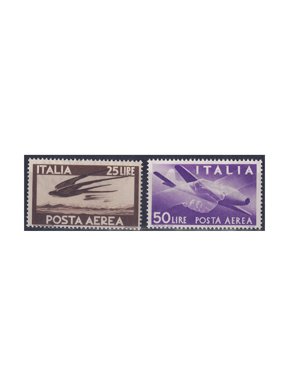 ITALY 1947 Democratic (airmail) 2v MH*