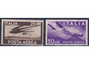 ITALIA 1947 Democratica (posta aerea) 2v MNH**