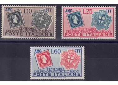 TRIESTE A 1951 Francobollo sardo 3v MNH**