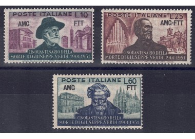 TRIESTE A 1951 Giuseppe Verdi 3v MNH**