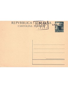 TRIESTE A 1947 (Democratica) Cartolina Postale £ 15 Verde (C4A)