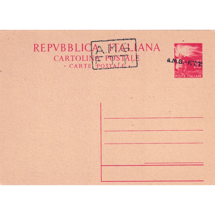TRIESTE A 1947 (Democratica) Cartolina Postale £ 20 Rosso (C5A)