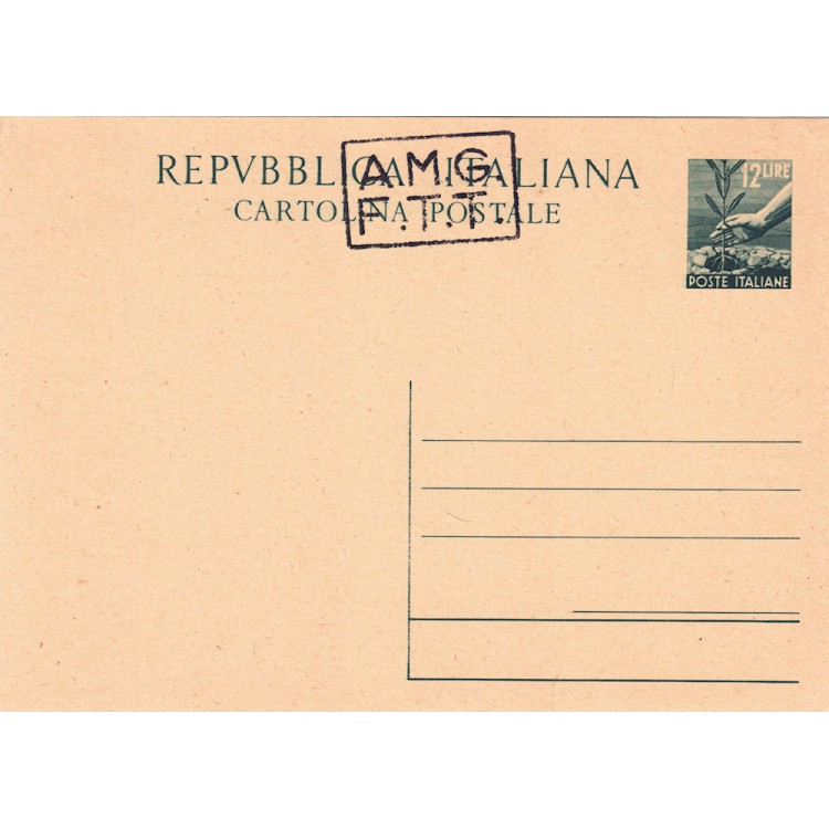 TRIESTE A 1947 (Democratic) Postcard £12 Green (C3)