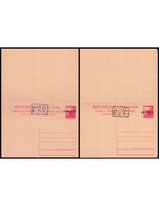 TRIESTE A 1947 (Democratica) Cartolina Postale con risposta £ 20 Rosso (C8B)
