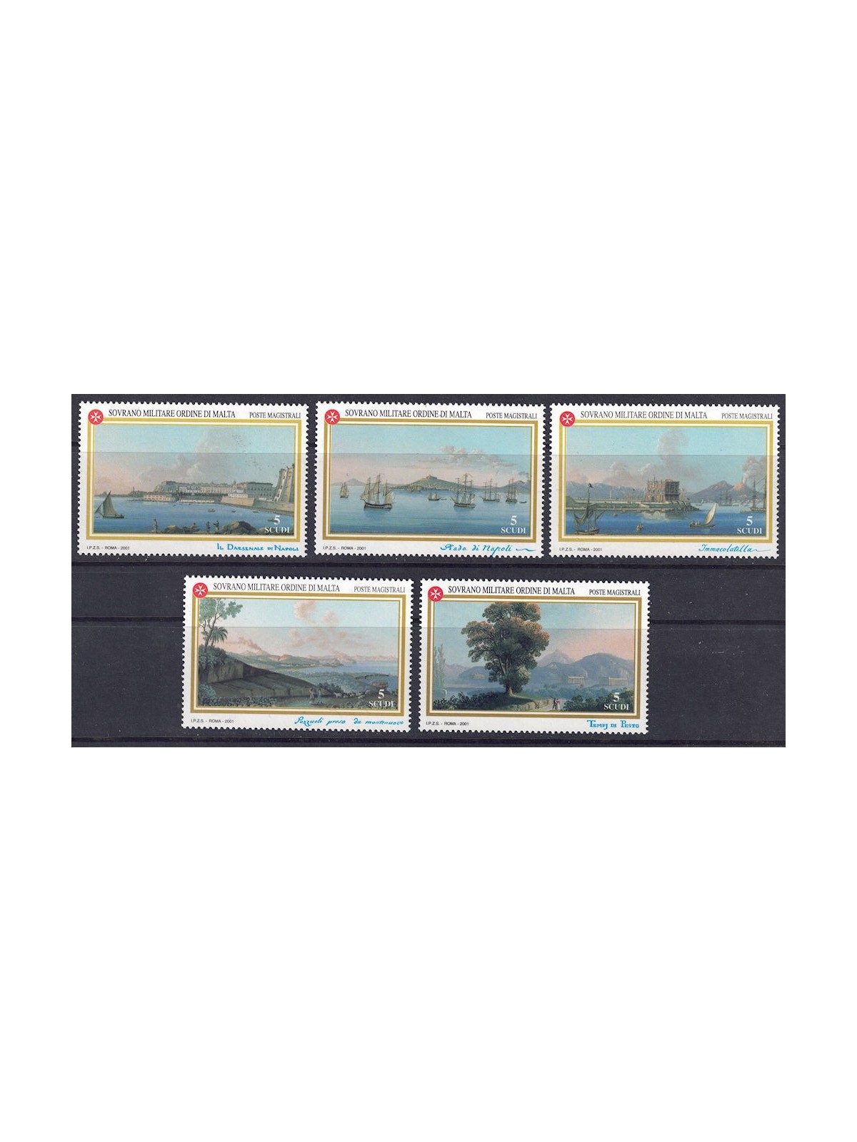 SMOM 2001 Antiche vedute, 3ª serie 5v MNH**