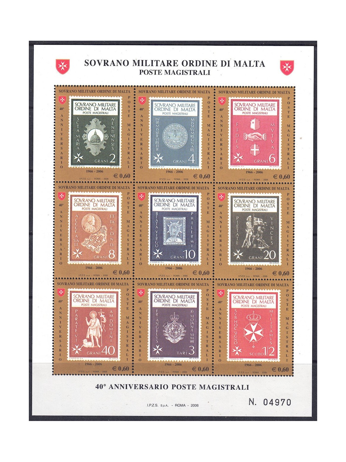 SMOM 2006 Poste Magistrali BF MNH**
