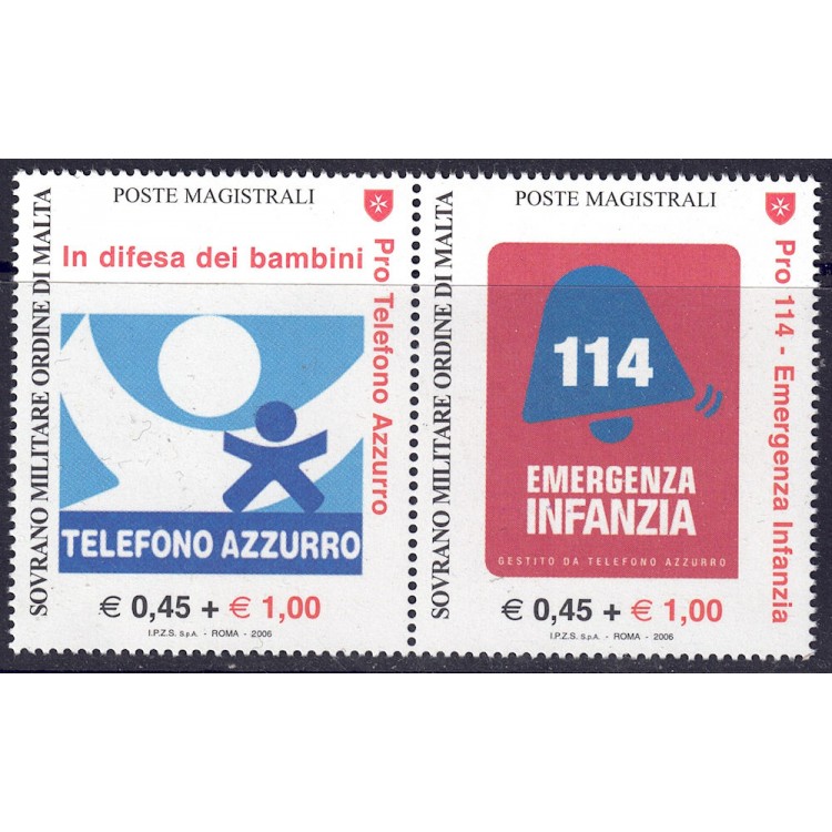 SMOM 2006 Pro Telefono Azzurro 2v MNH**