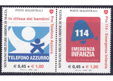 SMOM 2006 Pro Telefono Azzurro 2v MNH**