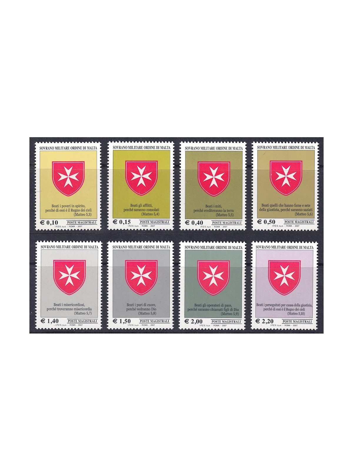 SMOM 2007 The Octagonal Cross 8v MNH**