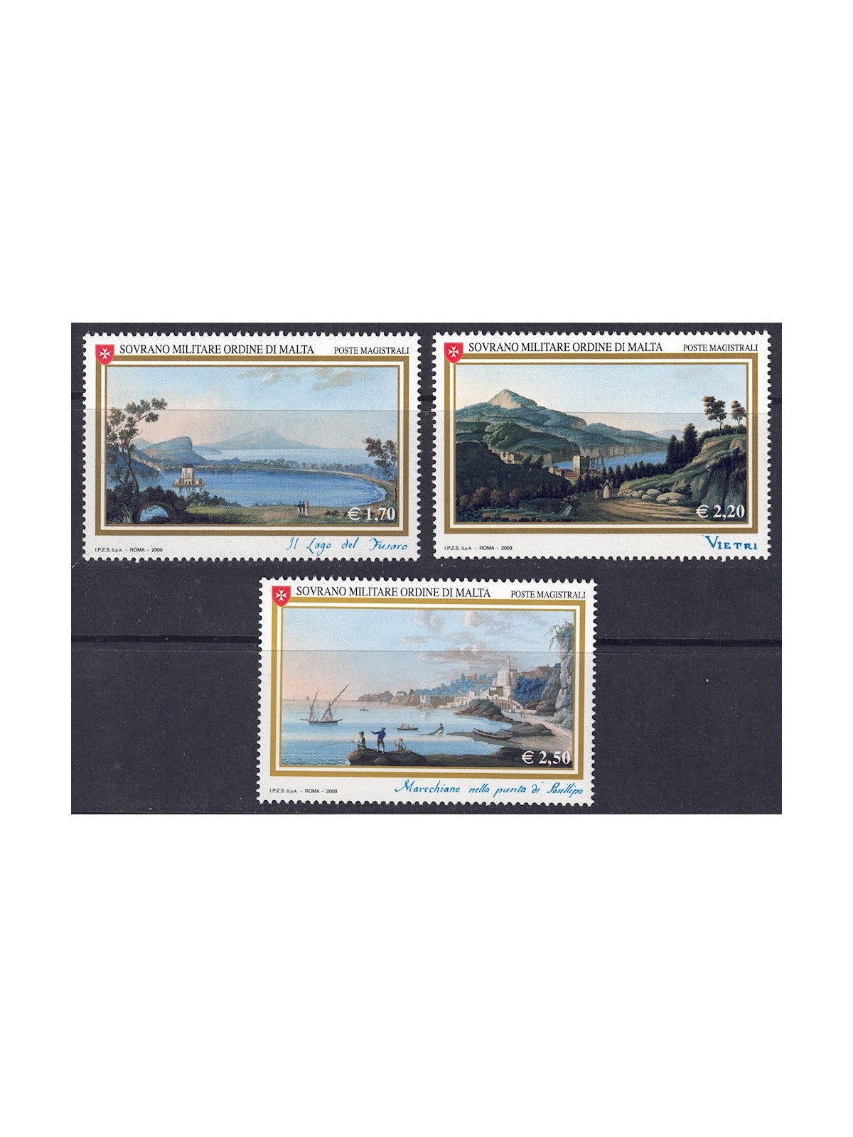 SMOM 2009 Ancient views (5th series) 3v MNH**