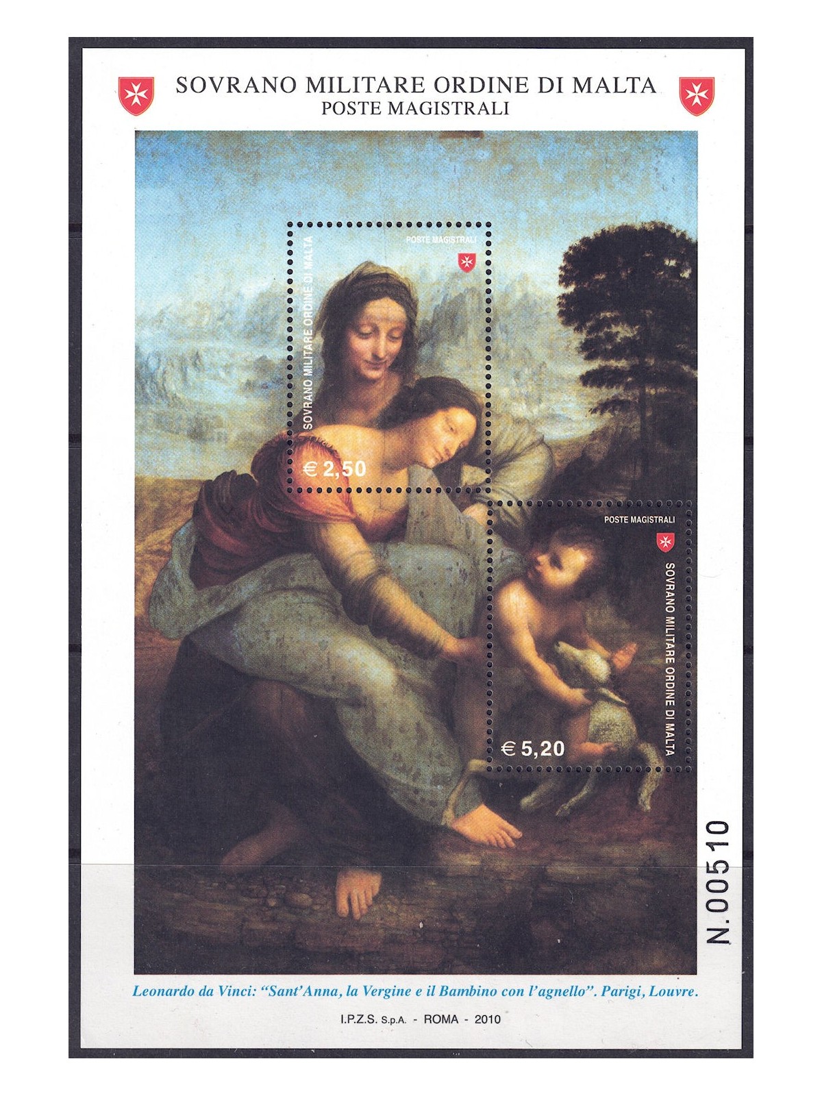 SMOM 2010 Masters of Painting s/s MNH**
