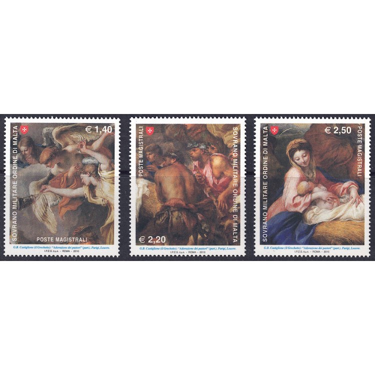 SMOM 2010 Christmas 3v MNH**