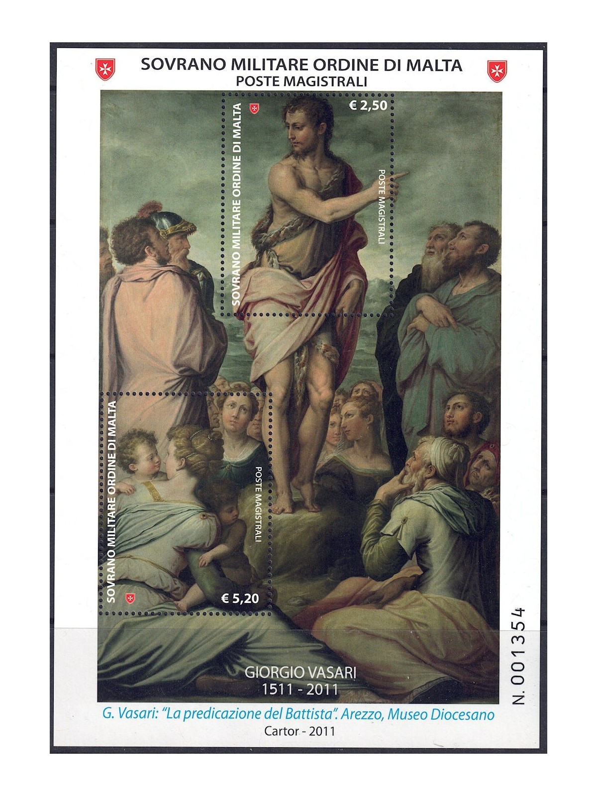 SMOM 2011 Giorgio Vasari BF MNH**