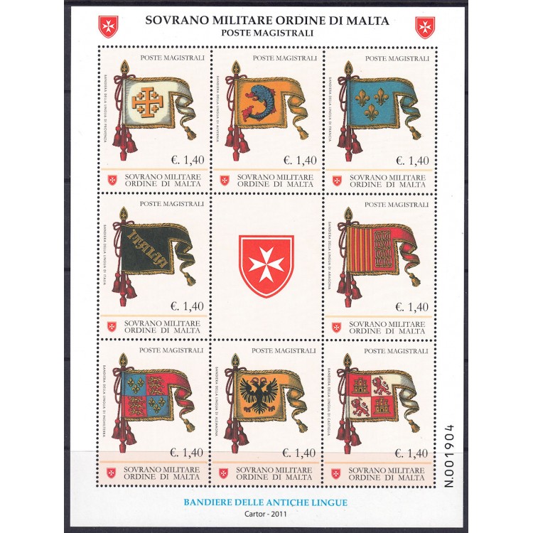 SMOM 2011 Bandiere delle antiche lingue BF MNH**