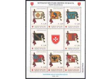SMOM 2011 Bandiere delle antiche lingue BF MNH**