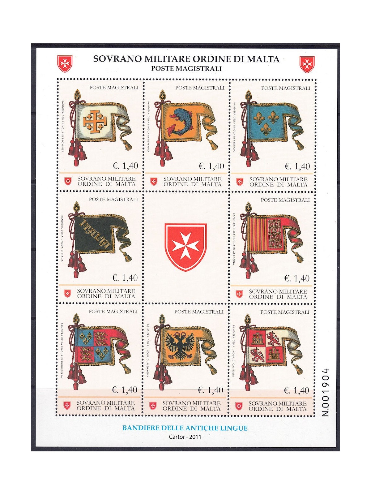 SMOM 2011 Bandiere delle antiche lingue BF MNH**