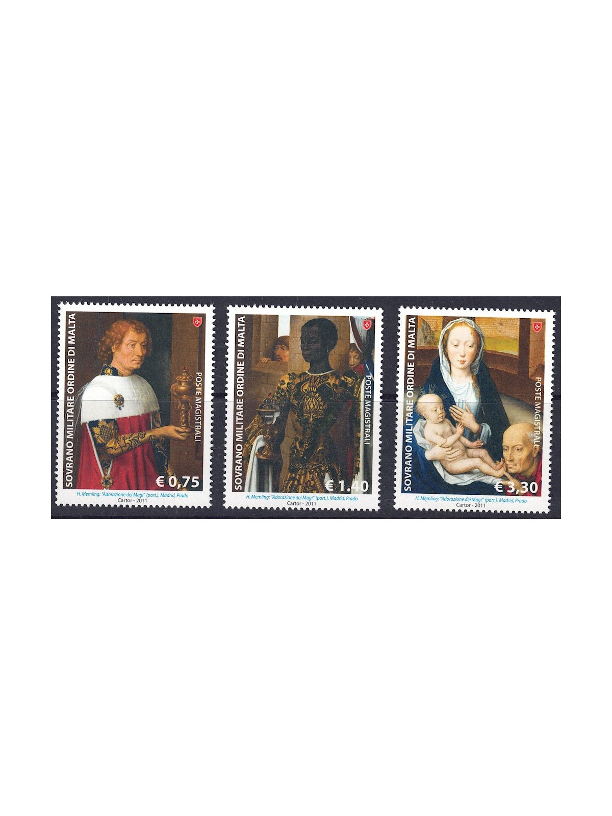 SMOM 2011 Christmas 3v MNH**