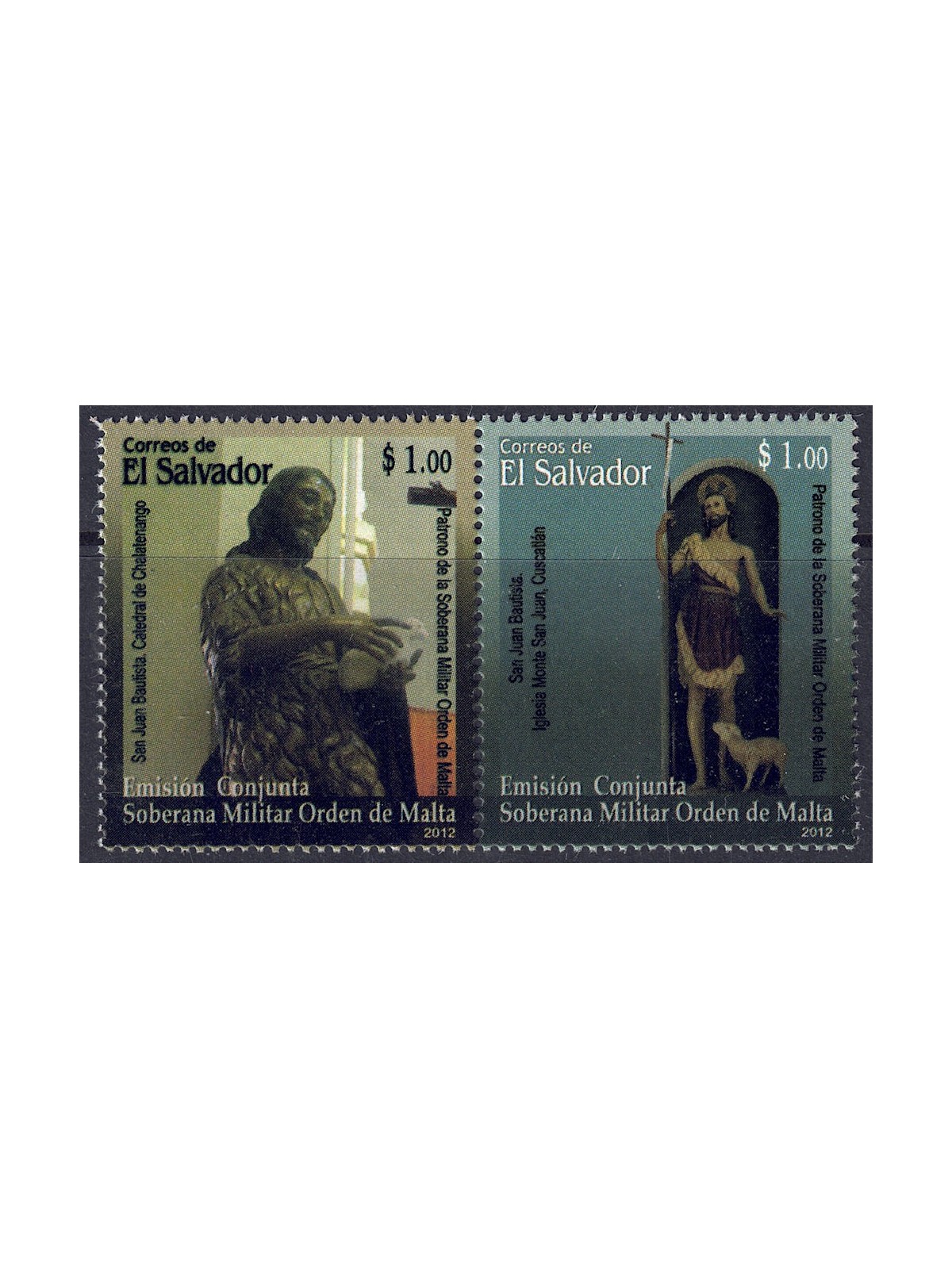 EL SALVADOR 2012 Sacred Art, St John the Baptist 2v MNH**