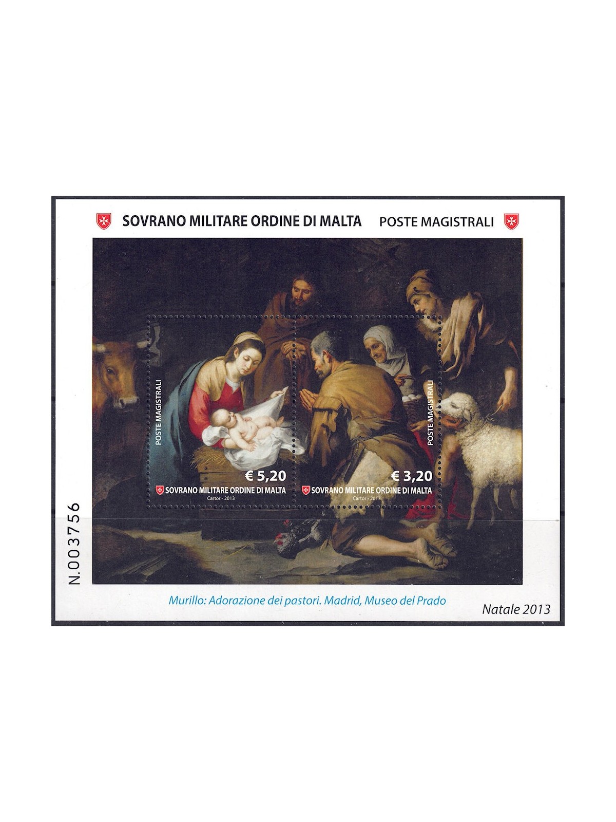 SMOM 2013 Christmas s/s MNH**