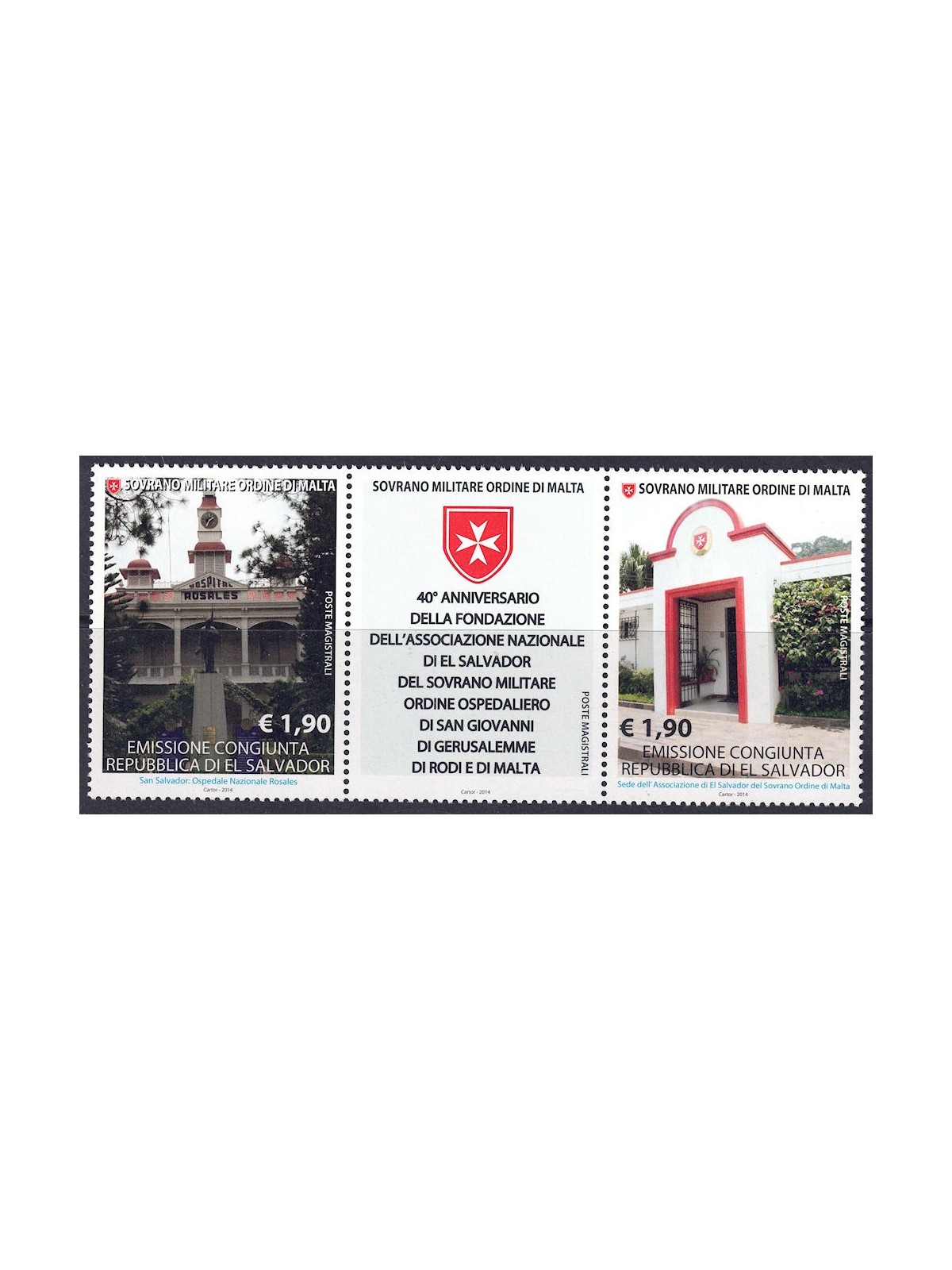 SMOM 2014 Associazione Nazionale di El Salvador 2v MNH**