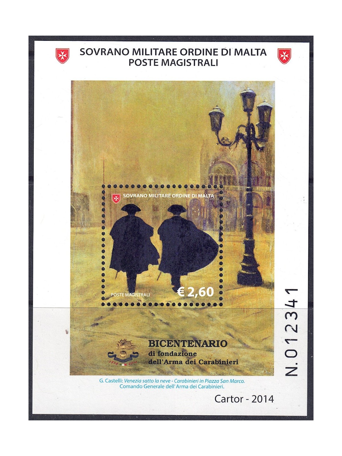 SMOM 2014 Arma dei Carabinieri BF MNH**