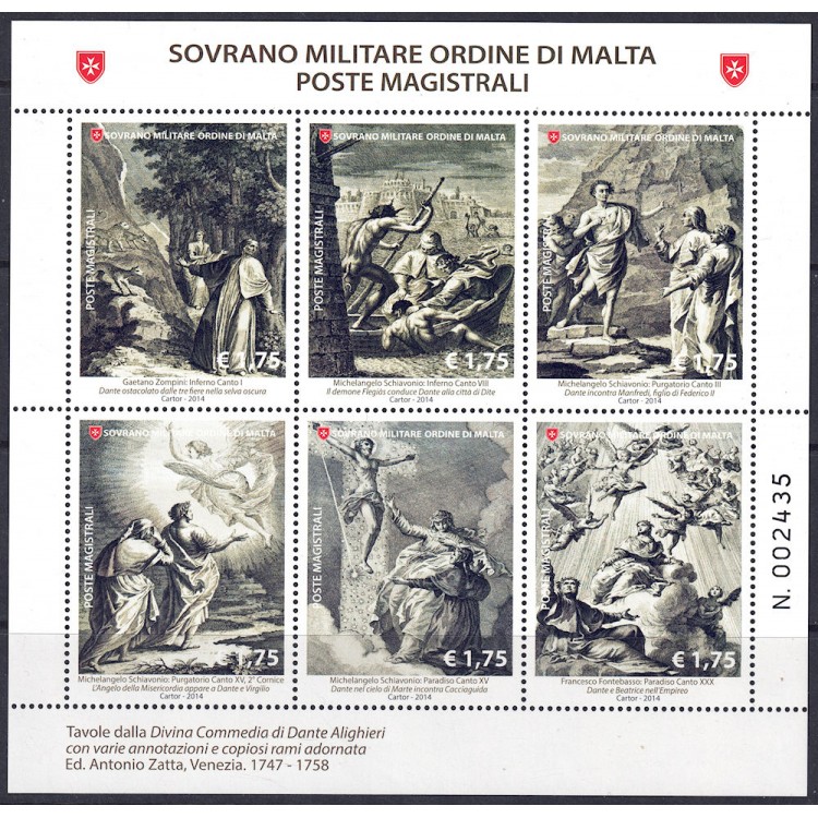 SMOM 2014 Capolavori della Letteratura BF MNH**