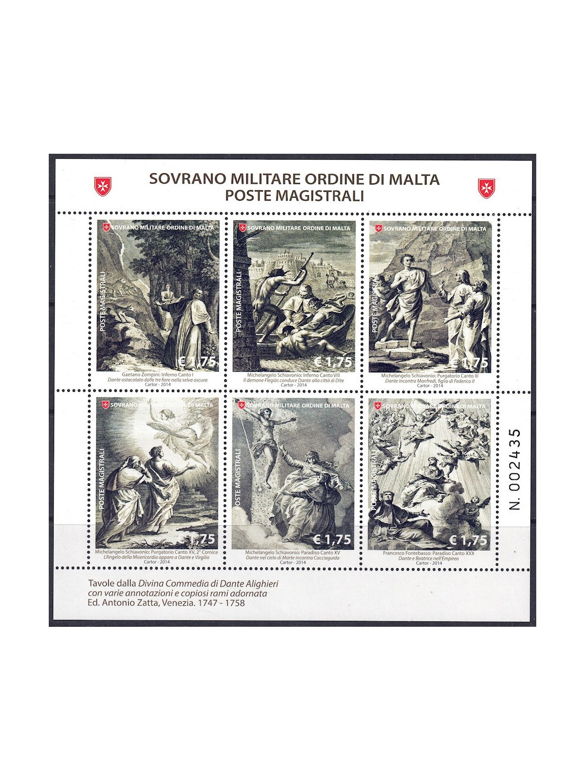 SMOM 2014 Masterpieces of Literature s/s MNH**