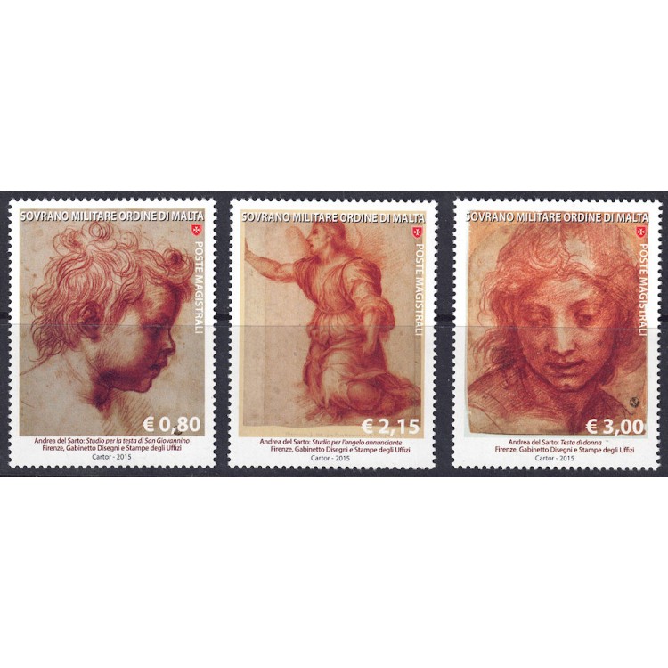 SMOM 2015 Drawing in Art (6th series) 3v MNH**
