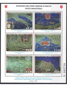 SMOM 2015 Antiche carte geografiche (1ª serie) BF MNH**