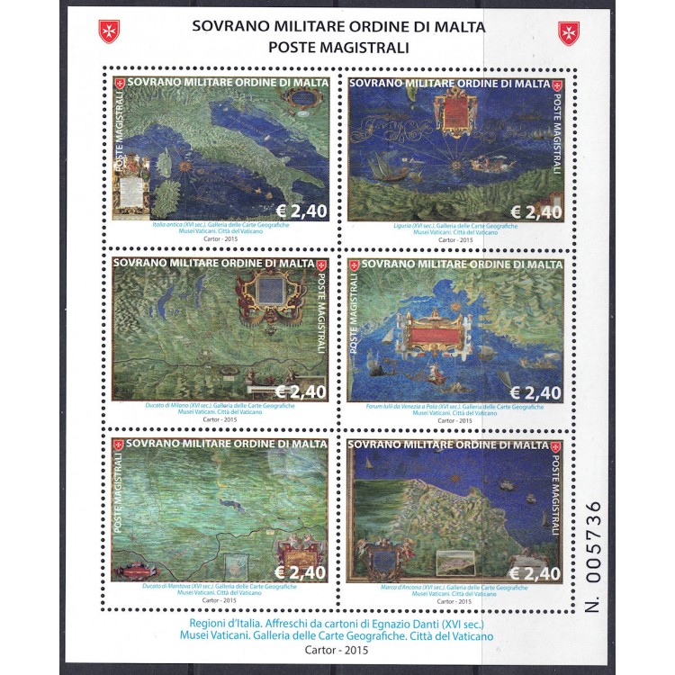 SMOM 2015 Ancient Geographical Maps (1st series) s/s MNH**