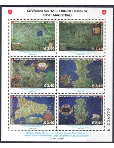 SMOM 2015 Antiche carte geografiche (2ª serie) BF MNH**